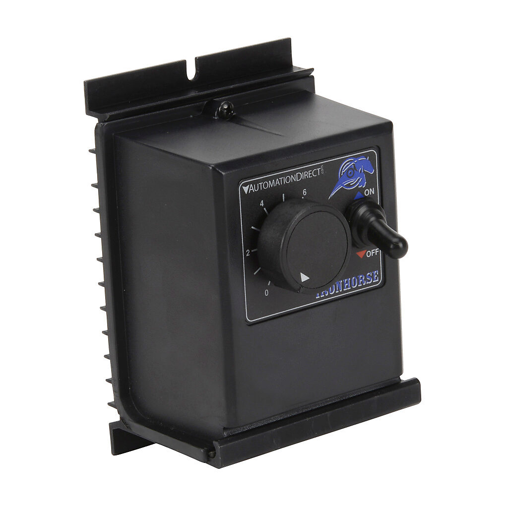 GSD3-24A-3N4 - IronHorse GSD3 series DC general purpose drive, 12/24 VAC, 1-phase, 1/50 to 1/25hp at 12 VDC and 1/25 to 1/12hp at 24 VDC, 3A, NEMA 4, wall mount, field-install reverse, potentiometer input, SCR output.