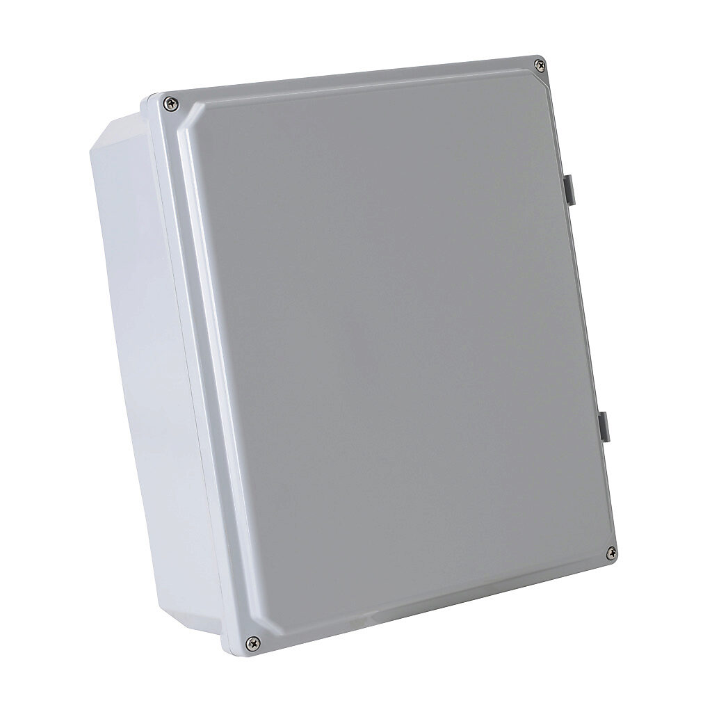 H12104SF-P10 - Integra Premium series enclosure, NEMA 1/2/3/3R/3S/4/4X/6/6P/12/13, 12 x 10 x 4in (HxWxD), wall mount, polycarbonate, light gray, gloss finish, screw cover.