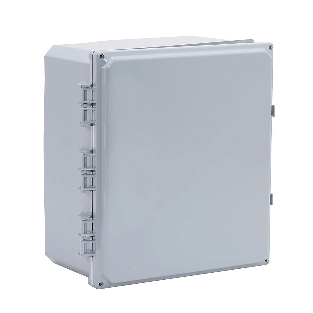 H141206HF-6P-P10 - Integra Premium series enclosure, NEMA 1/2/3/3R/3S/4/4X/5/6/6P/12/13, 14 x 12 x 6in (HxWxD), wall mount, polycarbonate, gray, gloss finish, hinged screw cover.