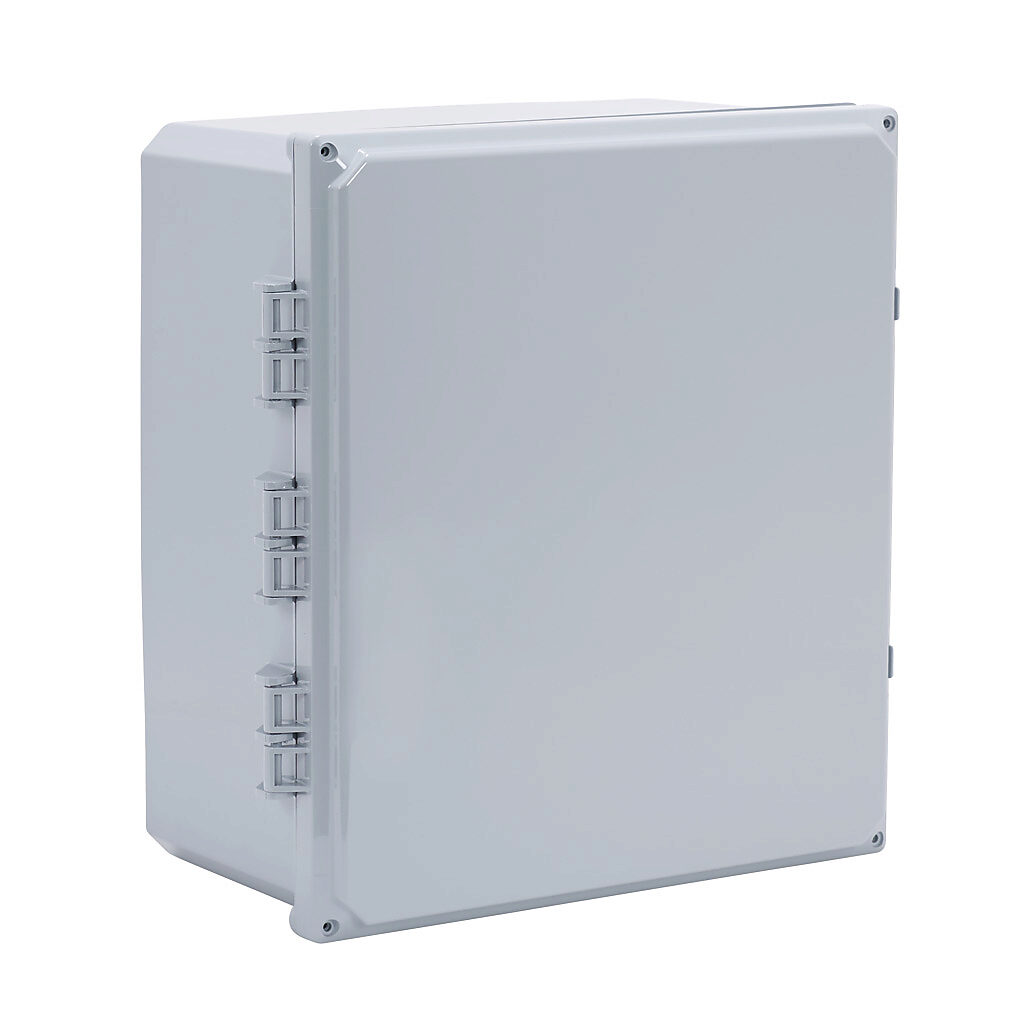 H161407HF-6P-P10 - Integra Premium series enclosure, NEMA 1/2/3/3R/3S/4/4X/5/6/6P/12/13, 16 x 14 x 7in (HxWxD), wall mount, polycarbonate, gray, gloss finish, hinged screw cover.