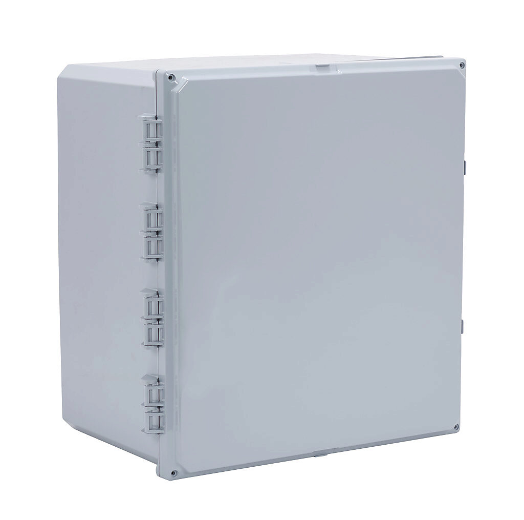 H181610HF-6P-P10 - Integra Premium series enclosure, NEMA 1/2/3/3R/3S/4/4X/5/6/6P/12/13, 18 x 16 x 10in (HxWxD), wall mount, polycarbonate, gray, gloss finish, hinged screw cover.