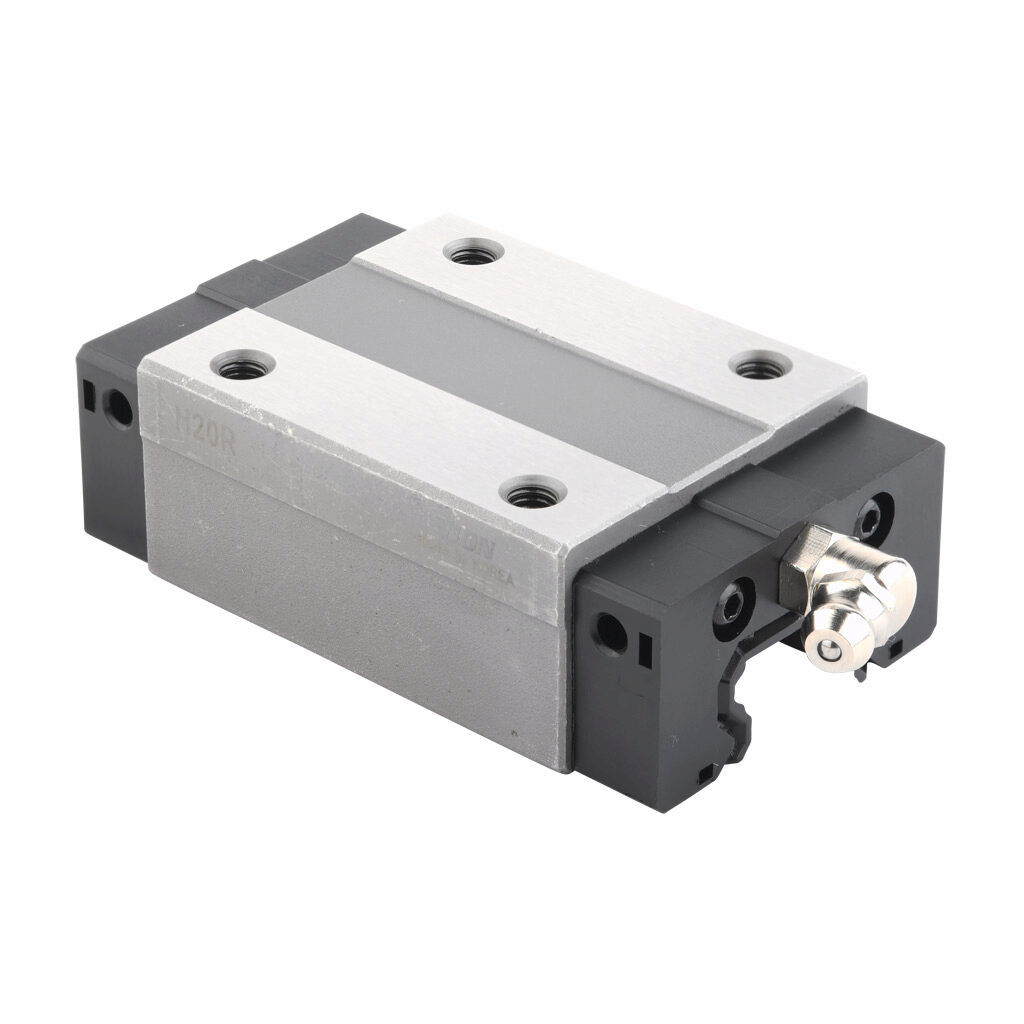H20RUUG0 - WON H20 series standard bearing block, full ball recirculating bearing, rectangular, end seal, carbon steel. For use with H20 series rails.