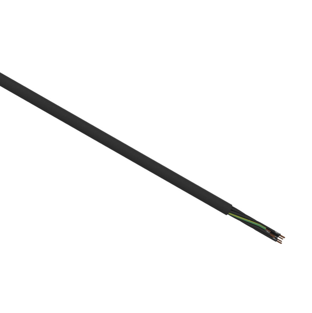 H62951-1 - Helukabel TrayControl 600 flexible control cable, unshielded, 9 conductors (includes ground), 14 AWG, bare copper, PVC/Nylon conductor insulation material, black with white numbers and green/yellow ground, PVC jacket, black, cut to length.