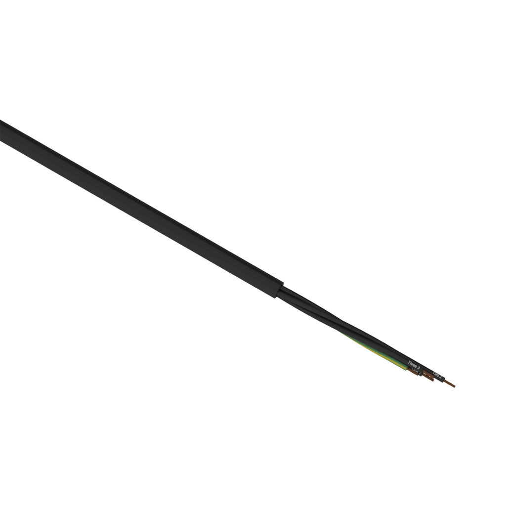H62981-1 - Helukabel TrayControl 600 flexible control cable, unshielded, 4 conductors (includes ground), 6 AWG, bare copper, PVC/Nylon conductor insulation material, black with white numbers and green/yellow ground, PVC jacket, black, cut to length.