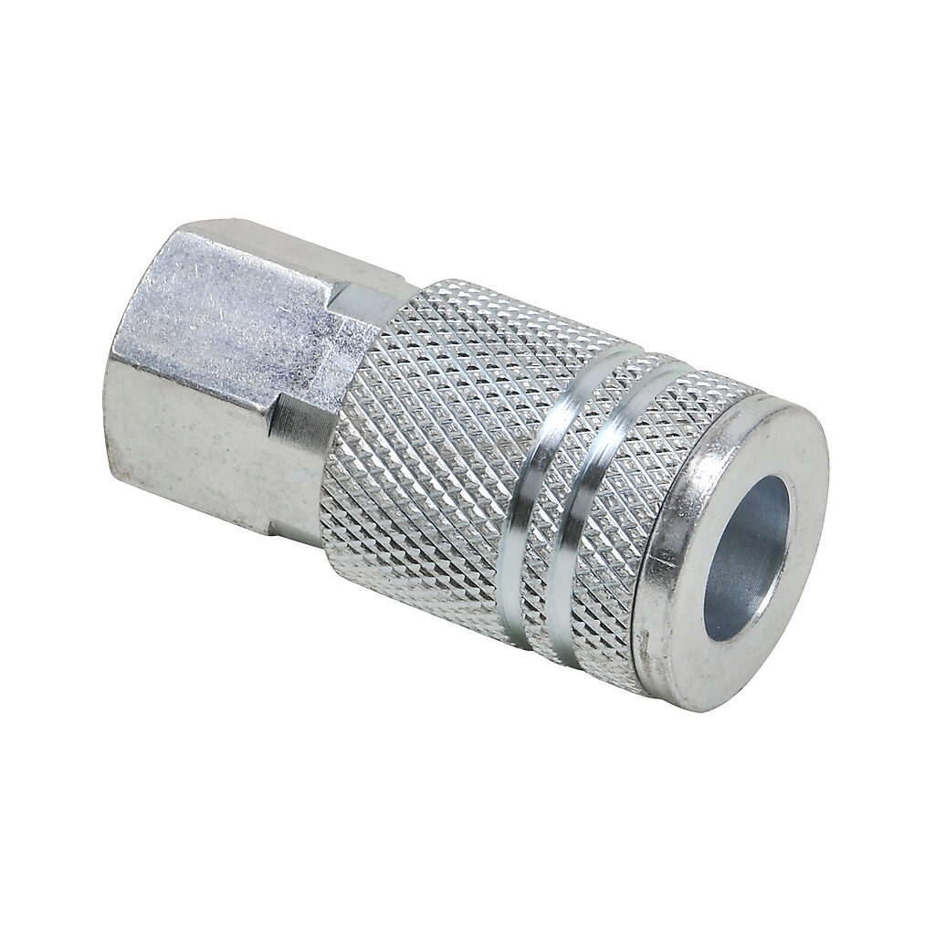 HC14-14F-A - NITRA pneumatic quick disconnect fitting, coupling, steel body, (1) 1/4in female NPT to (1) 1/4in industrial interchange.