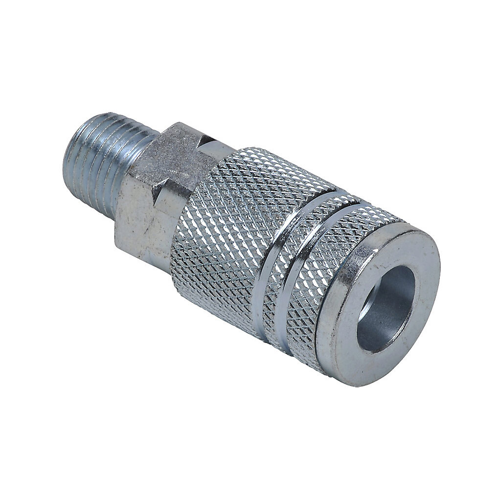 HC14-14M-A - NITRA pneumatic quick disconnect fitting, coupling, steel body, (1) 1/4in male NPT to (1) 1/4in industrial interchange.
