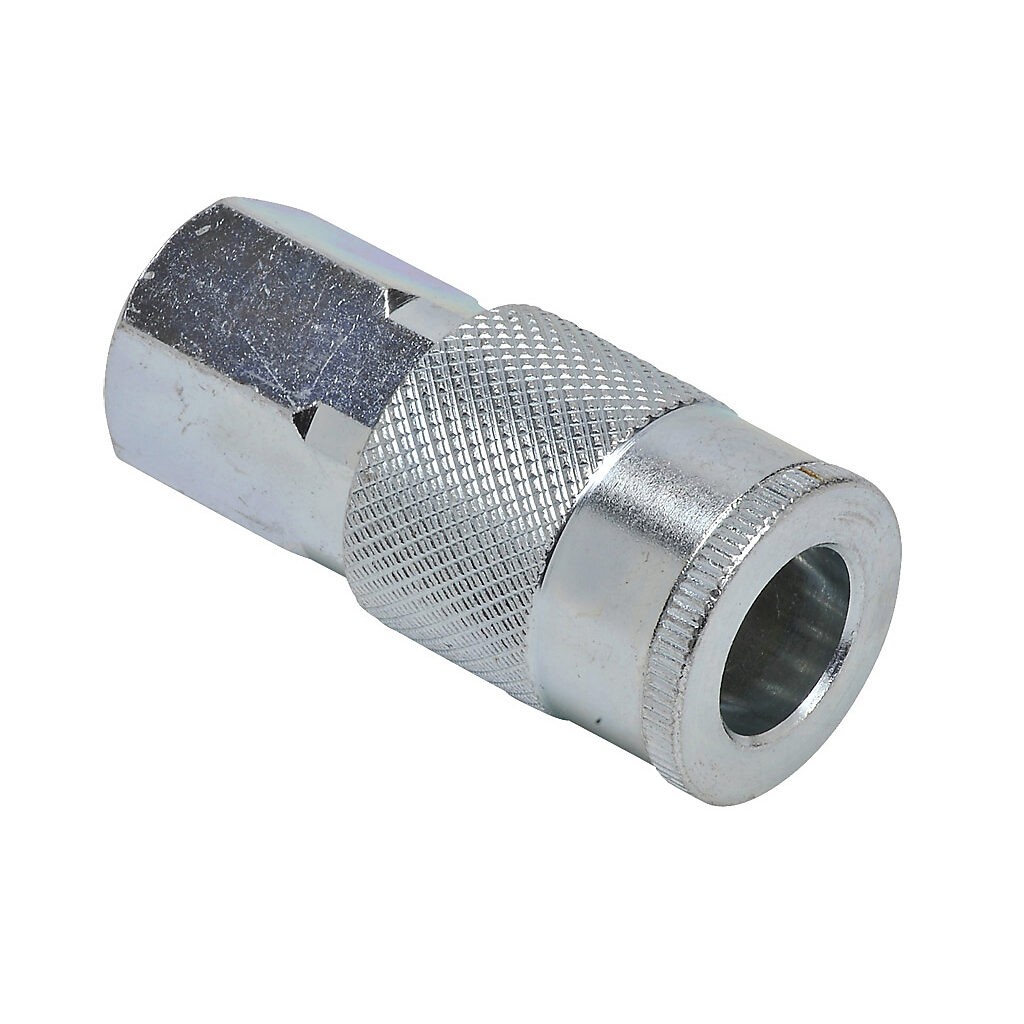 HC38-38F-A - NITRA pneumatic quick disconnect fitting, coupling, steel body, (1) 3/8in female NPT to (1) 3/8in industrial interchange.