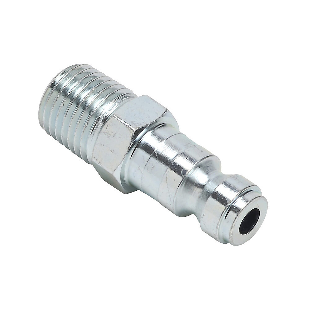 HCP14-14M-L - NITRA pneumatic quick disconnect fitting, coupling plug, steel body, (1) 1/4in male NPT to (1) 1/4in Truflate.