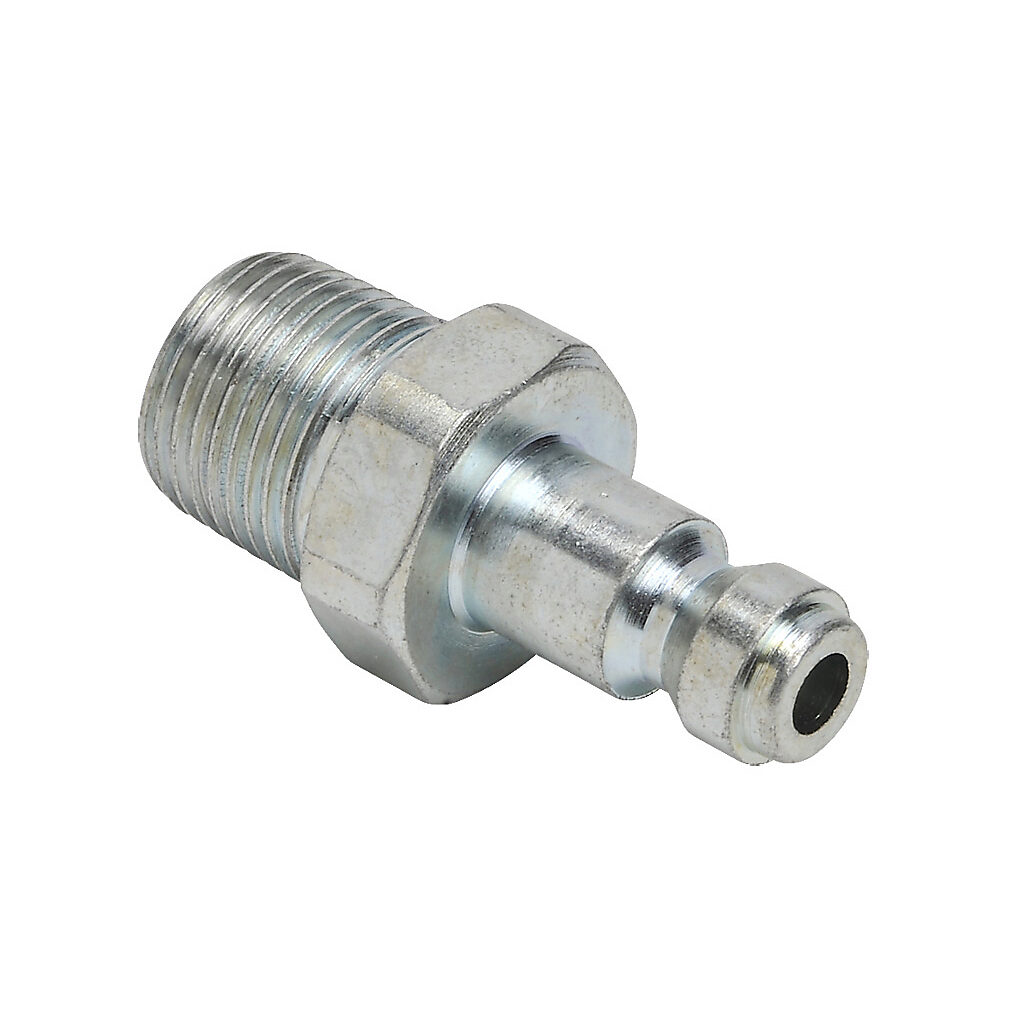 HCP14-38M-L - NITRA pneumatic quick disconnect fitting, coupling plug, steel body, (1) 3/8in male NPT to (1) 1/4in Truflate.