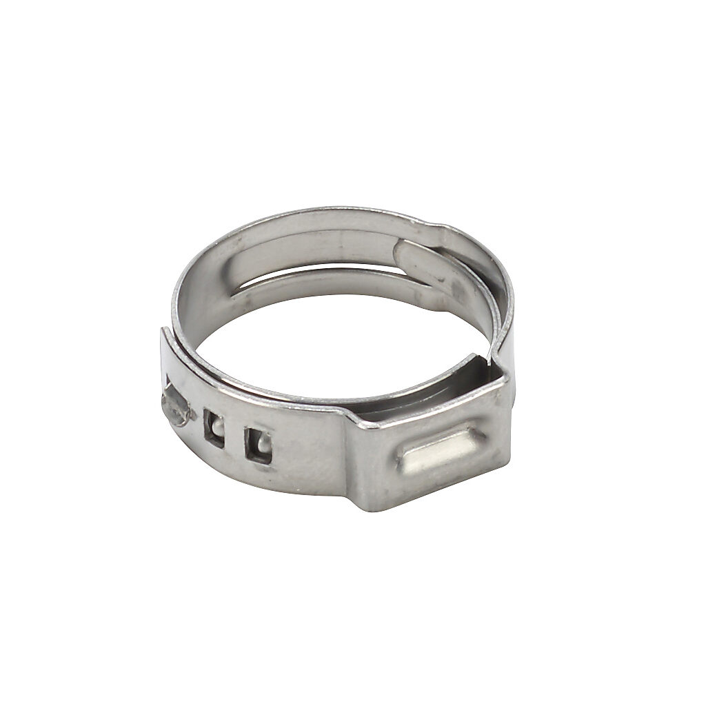 HCSS-12 - NITRA hose clamp, interlocking ear, 0.654-0.780in diameter, 304 stainless steel. Package of 10. For use with HBV series 1/2in hose.