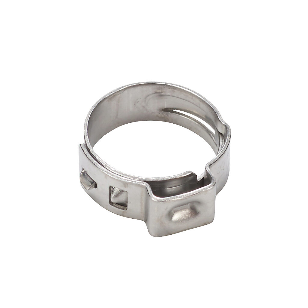 HCSS-14 - NITRA hose clamp, interlocking ear, 0.398-0.465in diameter, 304 stainless steel. Package of 10. For use with HBV series 1/4in hose.