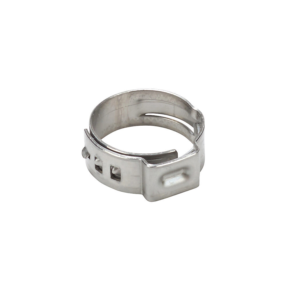 HCSS-38 - NITRA hose clamp, interlocking ear, 0.520-0.618in diameter, 304 stainless steel. Package of 10. For use with HBV series 3/8in hose.