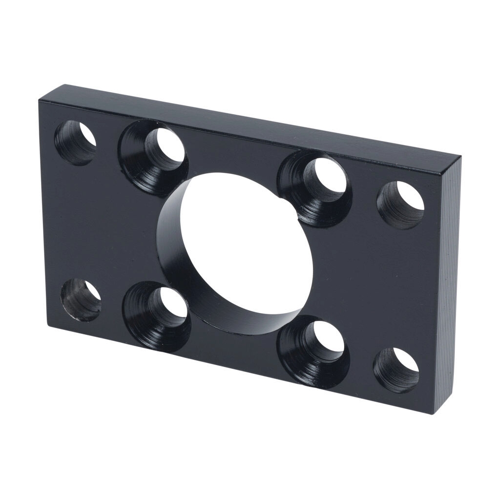 HDM-1204 - Peninsular flange mount plate, steel. For use with 2in bore x 1-3/8in rod hydraulic NFPA cylinders. Mounting hardware included.