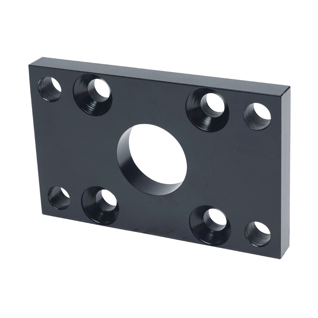 HDM-1207 - Peninsular flange mount plate, steel. For use with 3-1/4in bore x 1-3/8in rod hydraulic NFPA cylinders. Mounting hardware included.