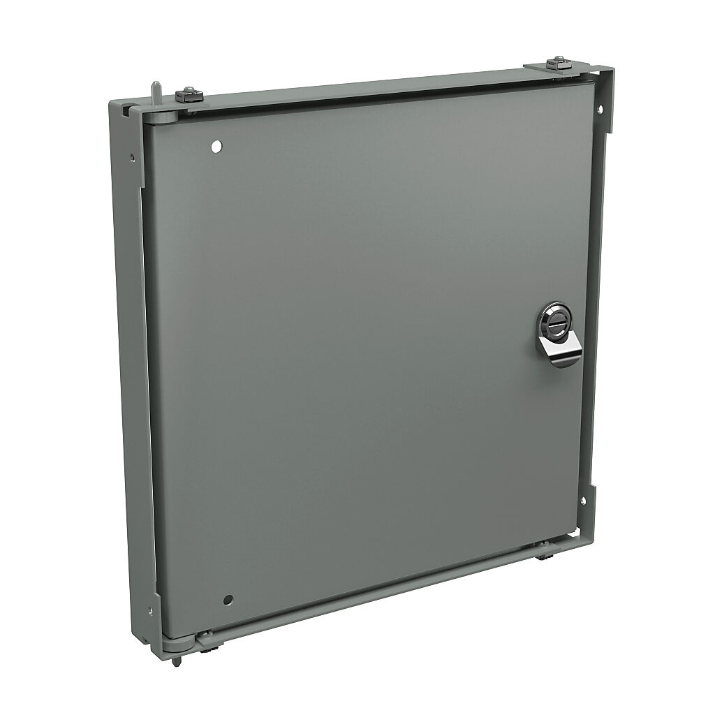 HFWNSP1616C - Wiegmann swing panel, carbon steel, white, powder coat finish. For use with 16x16 (HxW) N4121616xxxx Ultimate series enclosures.
