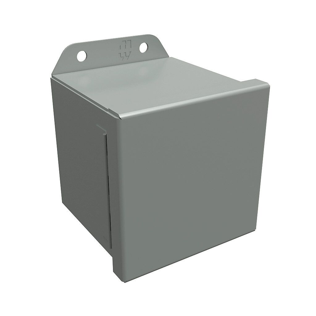 HJ444HLP - Hammond enclosure, NEMA 3R/4/12/13, 4 x 4 x 4in (HxWxD), wall mount, carbon steel, ANSI 61 gray, powder coat finish, single-door, stainless steel clamps.