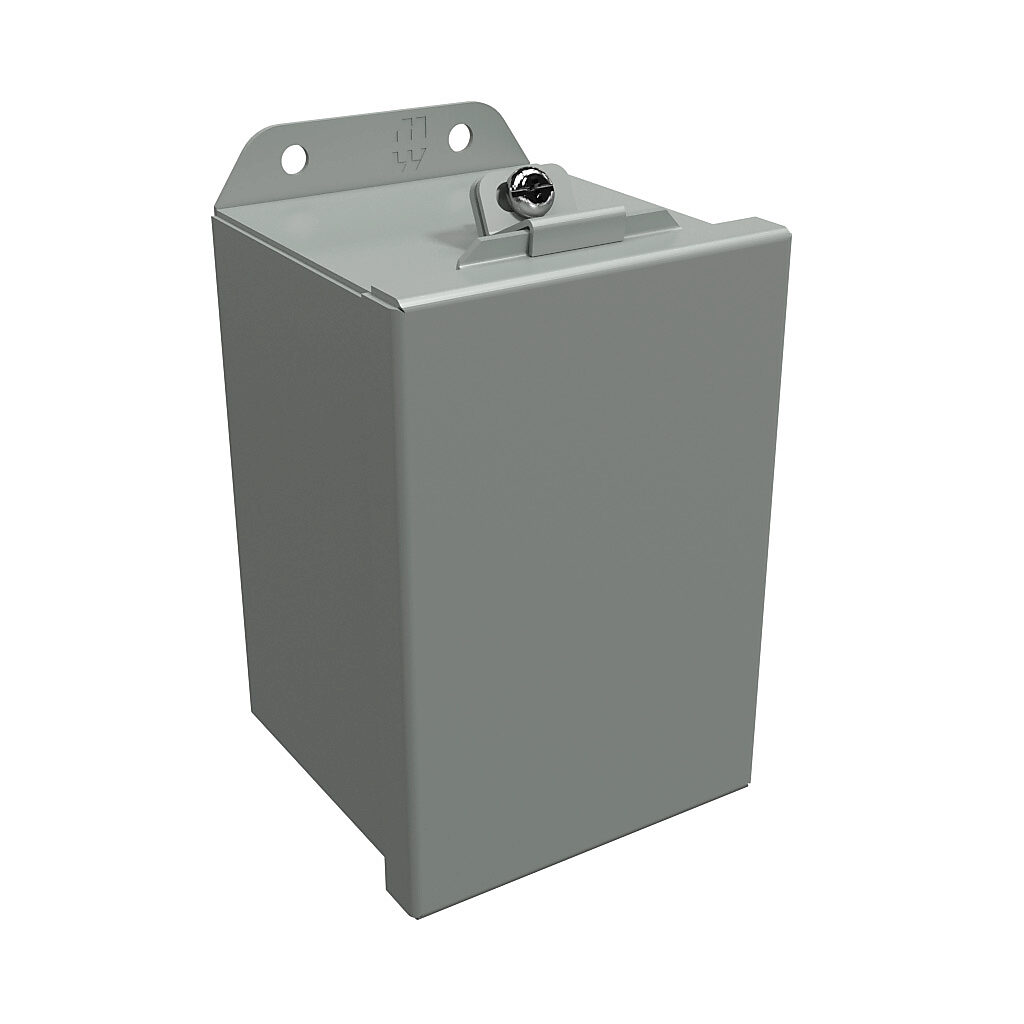HJ644LP - Hammond enclosure, NEMA 3R/4/12/13, 6 x 4 x 4in (HxWxD), wall mount, carbon steel, ANSI 61 gray, powder coat finish, lift-off cover, stainless steel clamps.