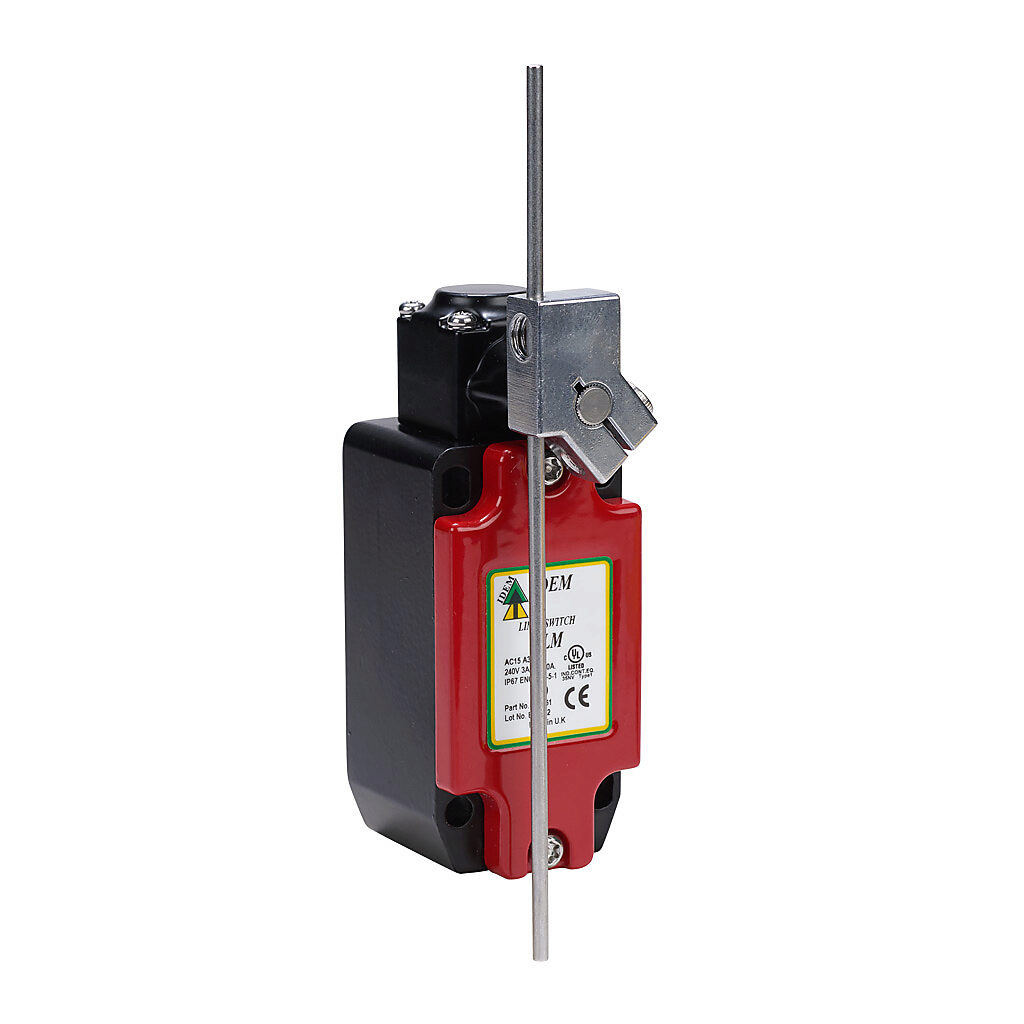 HLM-174261 - IDEM safety limit switch, side rotary adjustable stainless steel rod, (1) N.C. safety output(s), (1) N.O. monitoring output(s), snap action, die-cast zinc aluminum, (1) 1/2in female NPT conduit.