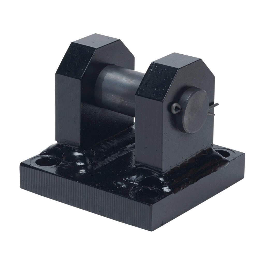 HM24400-6 - Peninsular cylinder rear clevis bracket, steel. For use with 4in bore hydraulic NFPA cylinders. Mounting hardware included.