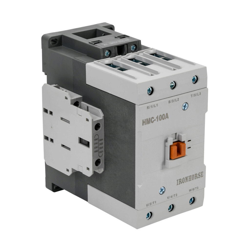 HMC-100A30-22-AL - IronHorse IEC contactor, 100A, (3) N.O. power poles, (2) N.O./(2) N.C. auxiliary contacts, 120 VAC (50/60Hz) coil voltage.