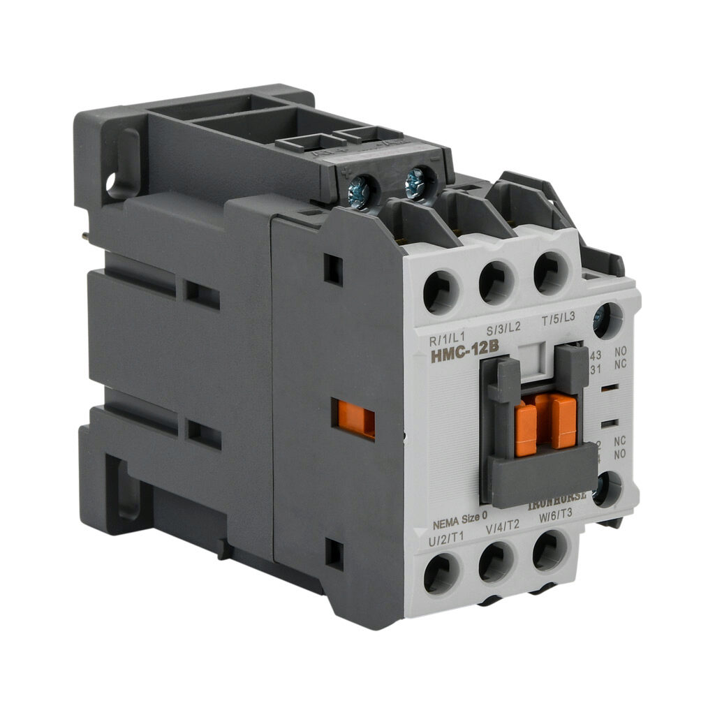 HMC-12B30-11-DS - IronHorse IEC contactor, 12A, (3) N.O. power poles, (1) N.O./(1) N.C. auxiliary contacts, 24 VDC coil voltage.