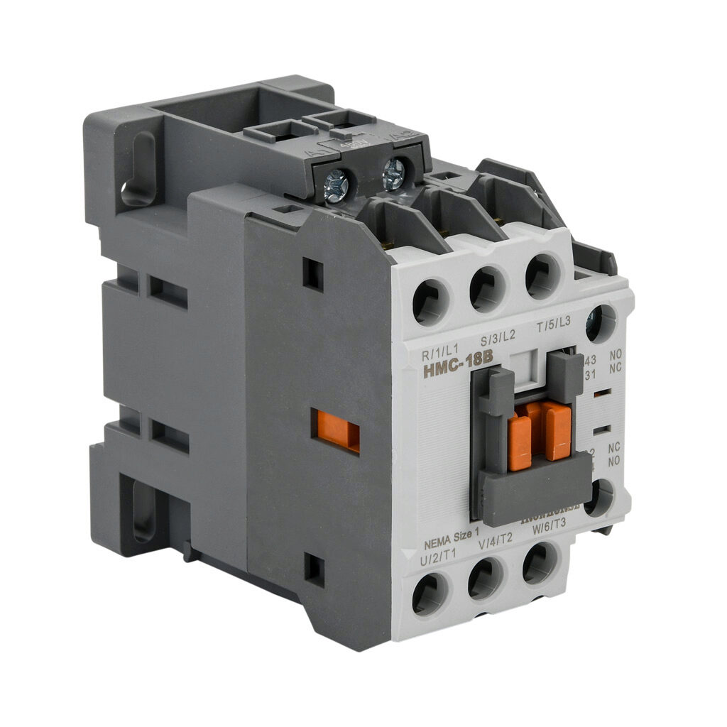 HMC-18B30-11-ES - IronHorse IEC contactor, 18A, (3) N.O. power poles, (1) N.O./(1) N.C. auxiliary contacts, 480 VAC (60Hz) coil voltage.