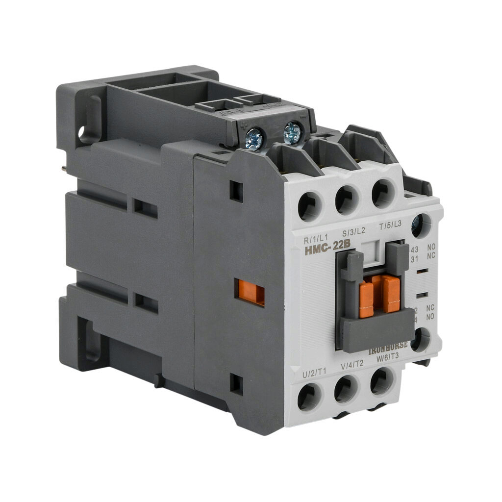HMC-22B30-11-DS - IronHorse IEC contactor, 22A, (3) N.O. power poles, (1) N.O./(1) N.C. auxiliary contacts, 24 VDC coil voltage.