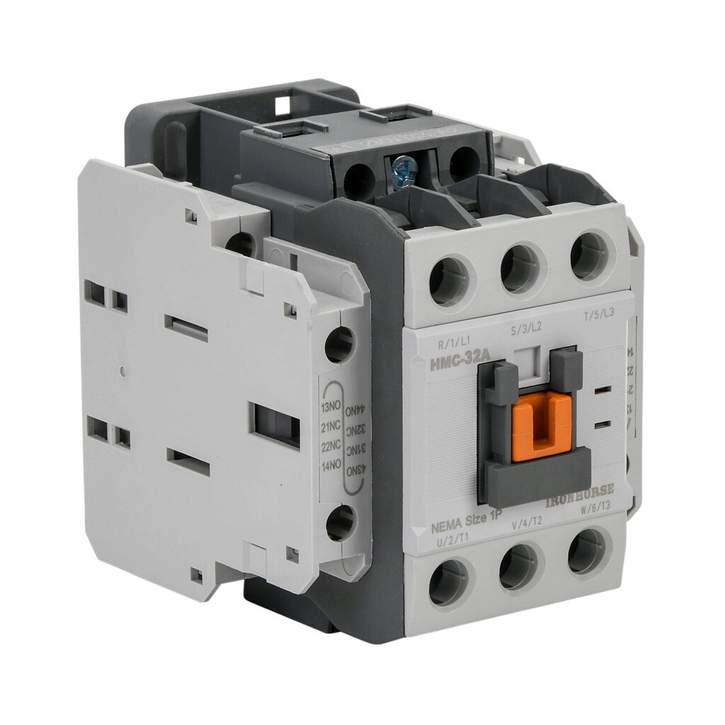 HMC-32A30-22-CS - IronHorse IEC contactor, 32A, (3) N.O. power poles, (2) N.O./(2) N.C. auxiliary contacts, 230 VAC (50/60Hz) coil voltage.