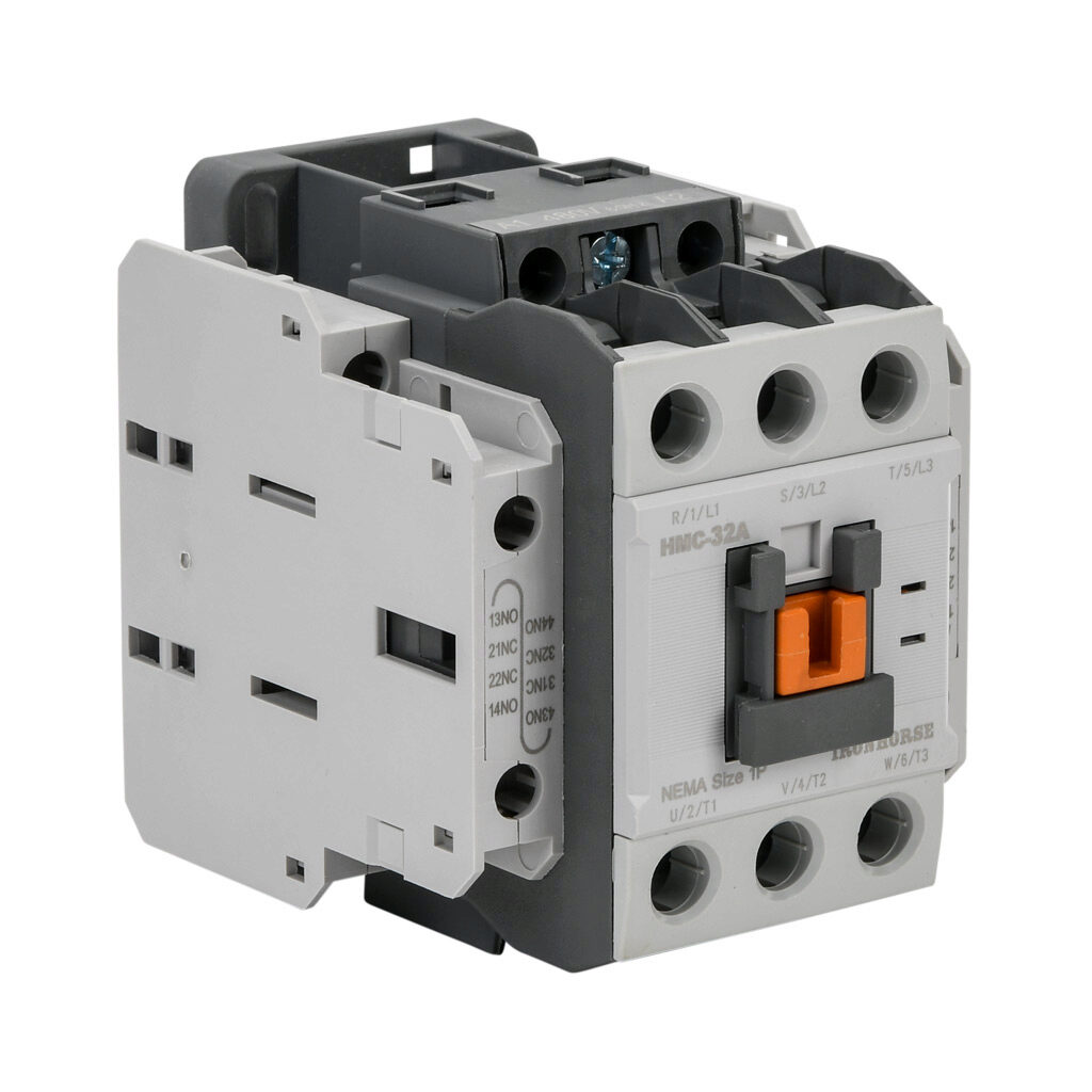 HMC-32A30-22-ES - IronHorse IEC contactor, 32A, (3) N.O. power poles, (2) N.O./(2) N.C. auxiliary contacts, 480 VAC (60Hz) coil voltage.