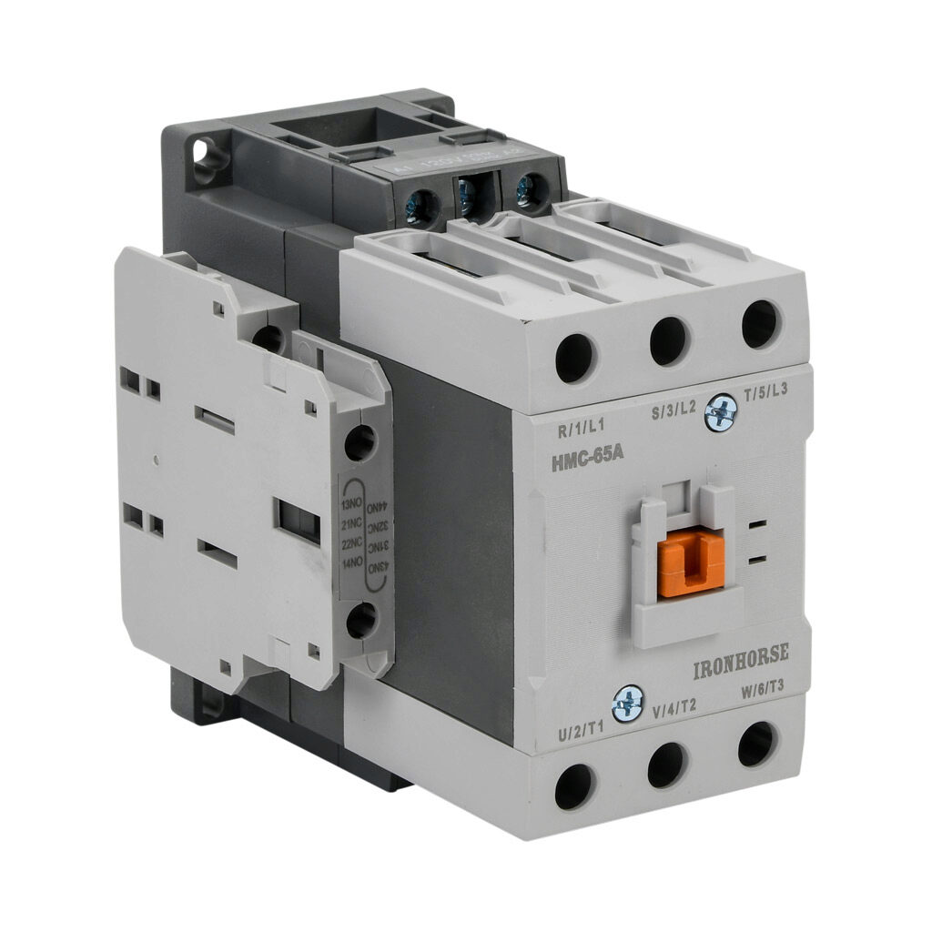HMC-65A30-22-AL - IronHorse IEC contactor, 65A, (3) N.O. power poles, (2) N.O./(2) N.C. auxiliary contacts, 120 VAC (50/60Hz) coil voltage.