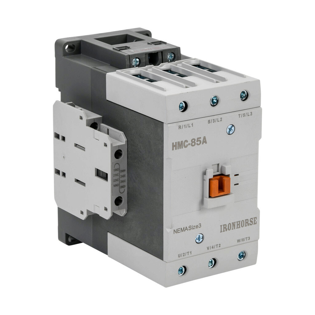 HMC-85A30-22-CL - IronHorse IEC contactor, 85A, (3) N.O. power poles, (2) N.O./(2) N.C. auxiliary contacts, 230 VAC (50/60Hz) coil voltage.