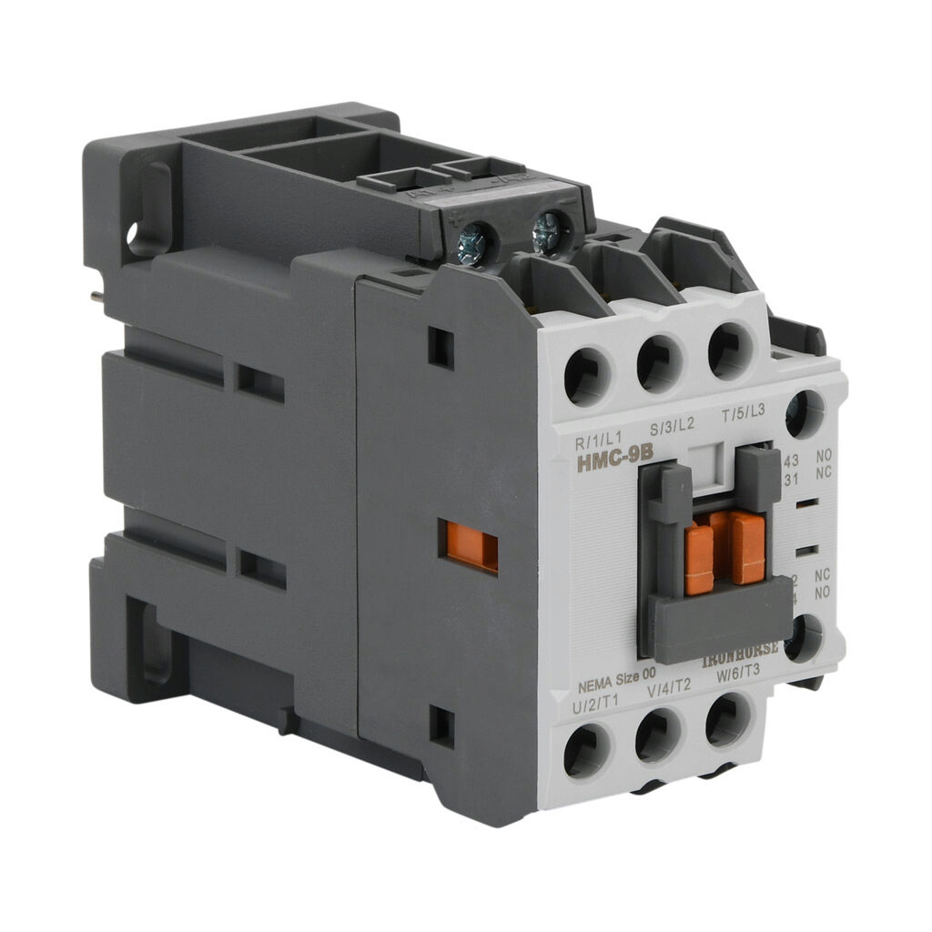 HMC-9B30-11-DS - IronHorse IEC contactor, 9A, (3) N.O. power poles, (1) N.O./(1) N.C. auxiliary contacts, 24 VDC coil voltage.