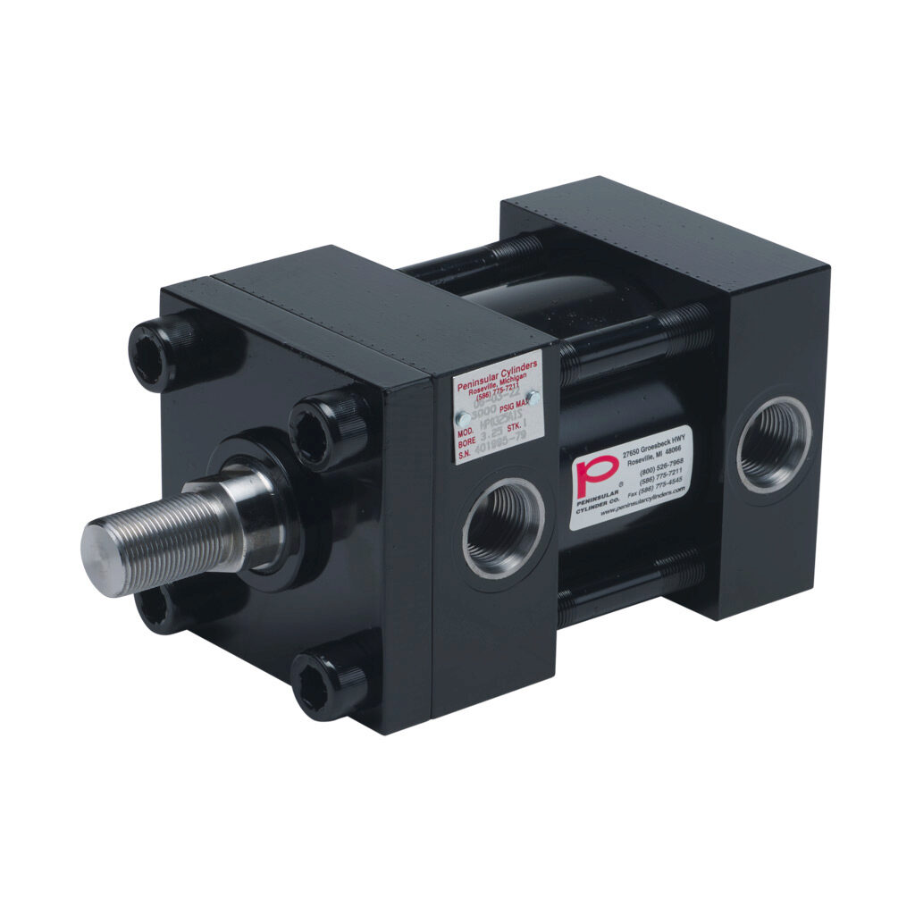 HP0325A1S - Peninsular hydraulic cylinder, NFPA tie rod, 3-1/4in bore, 1-3/8in rod diameter, 1in stroke, double acting.