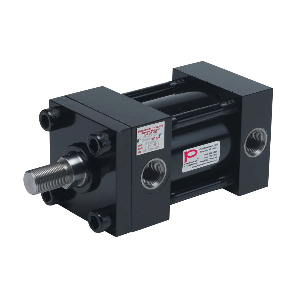 HP0325A2S - Peninsular hydraulic cylinder, NFPA tie rod, 3-1/4in bore, 1-3/8in rod diameter, 2in stroke, double acting.