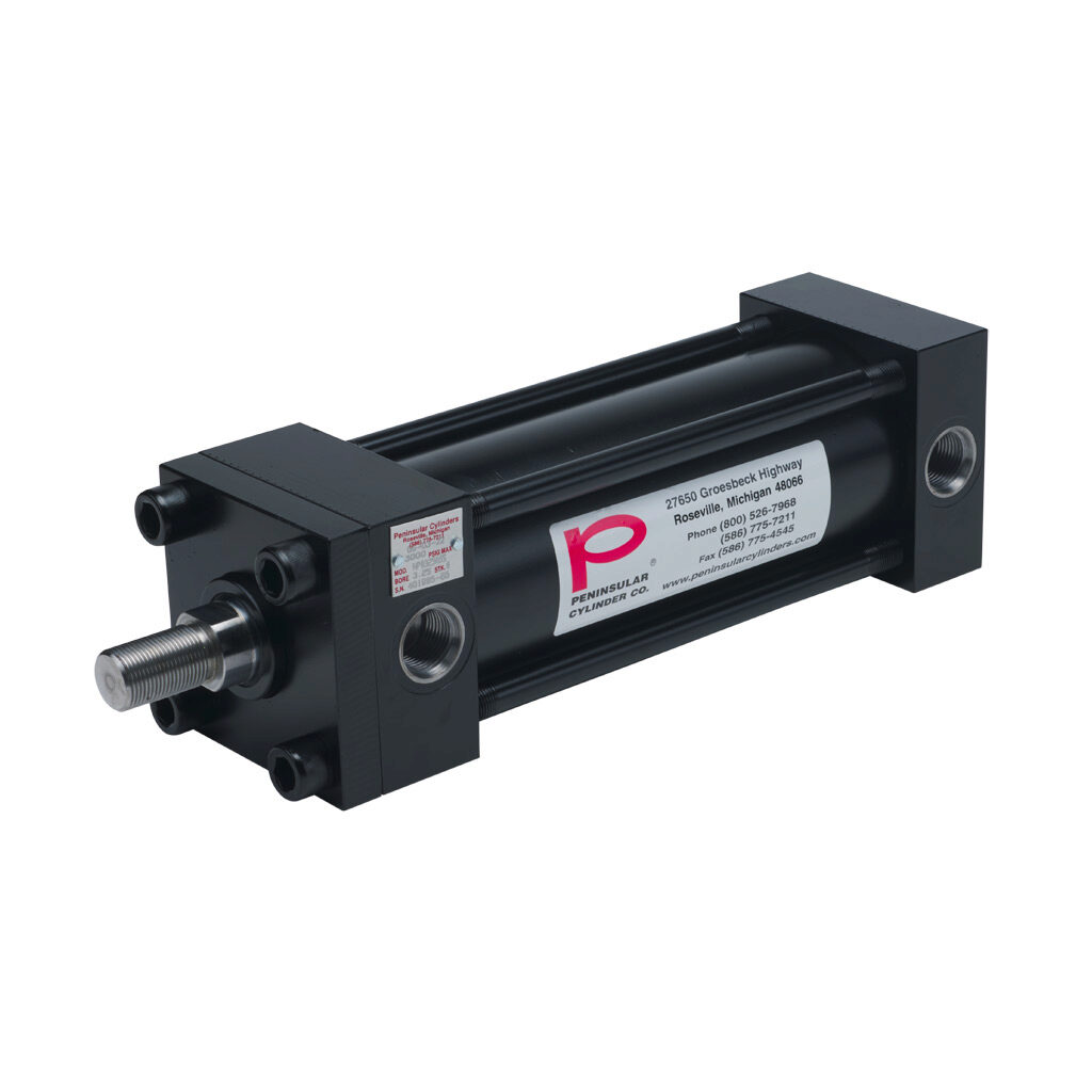 HP0325A8S - Peninsular hydraulic cylinder, NFPA tie rod, 3-1/4in bore, 1-3/8in rod diameter, 8in stroke, double acting.