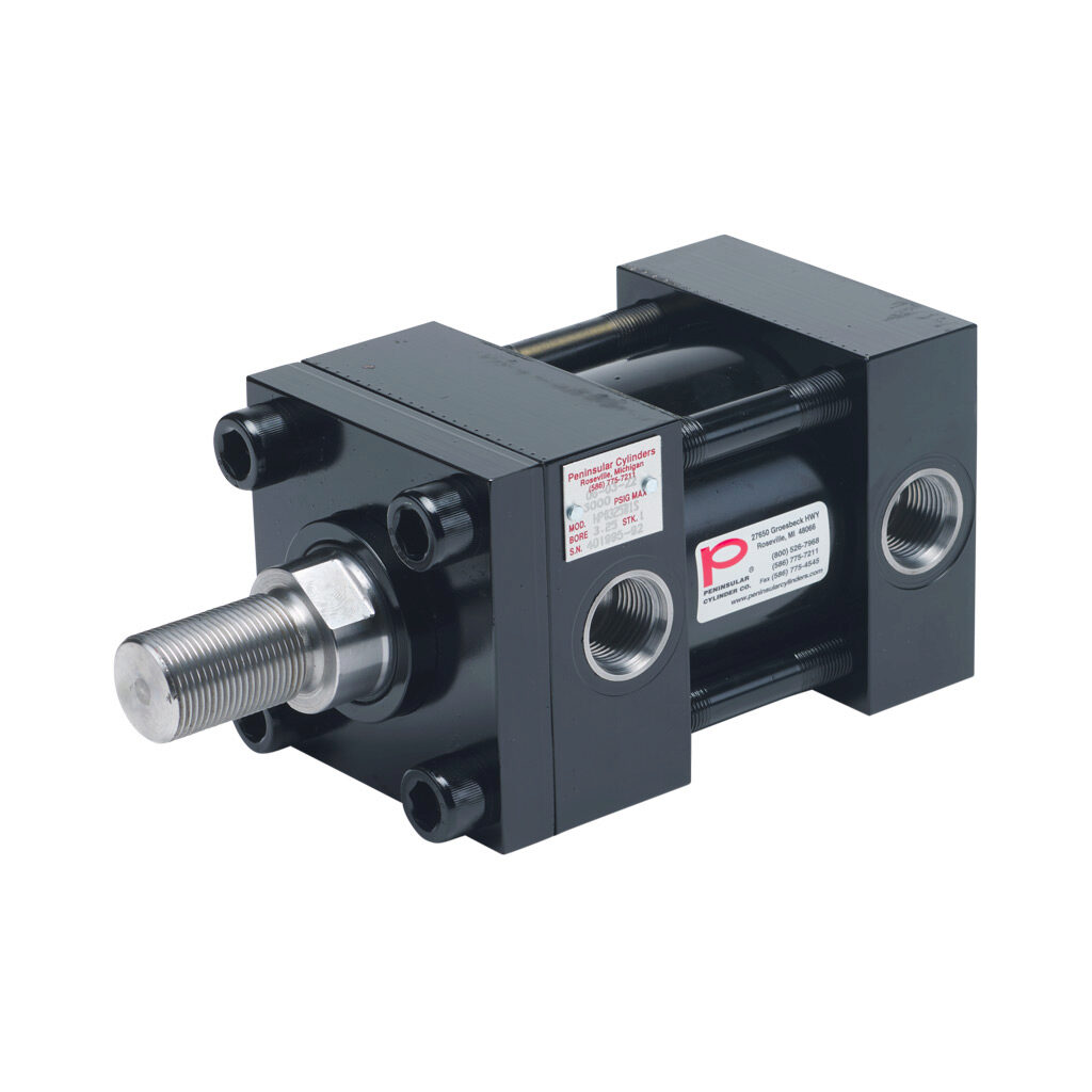HP0325B1S - Peninsular hydraulic cylinder, NFPA tie rod, 3-1/4in bore, 1-3/4in rod diameter, 1in stroke, double acting.