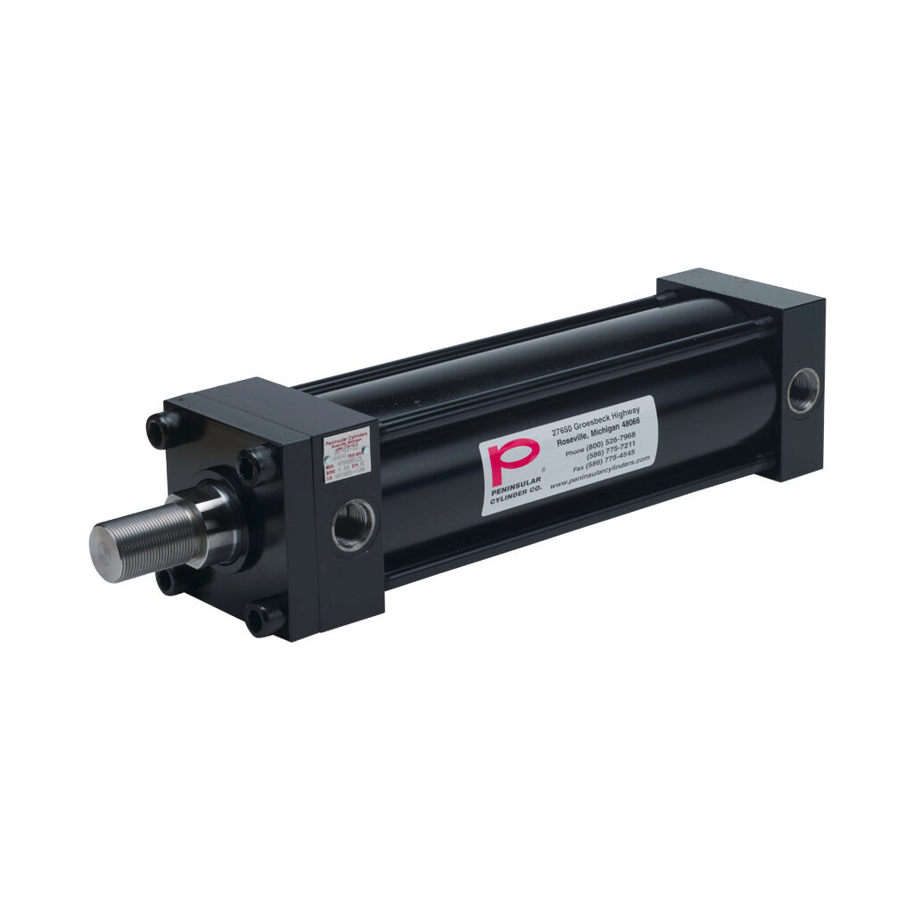 HP0400B12S - Peninsular hydraulic cylinder, NFPA tie rod, 4in bore, 2in rod diameter, 12in stroke, double acting.