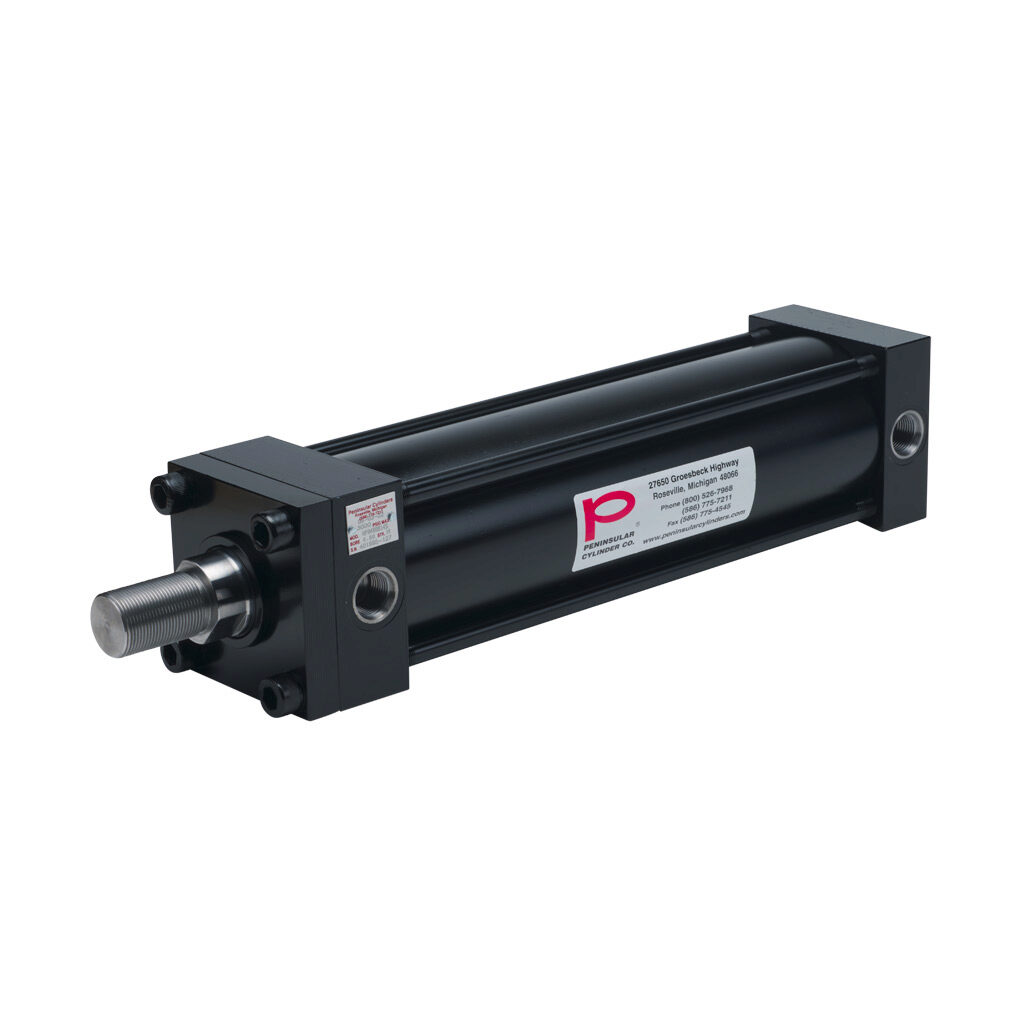 HP0400B14S - Peninsular hydraulic cylinder, NFPA tie rod, 4in bore, 2in rod diameter, 14in stroke, double acting.