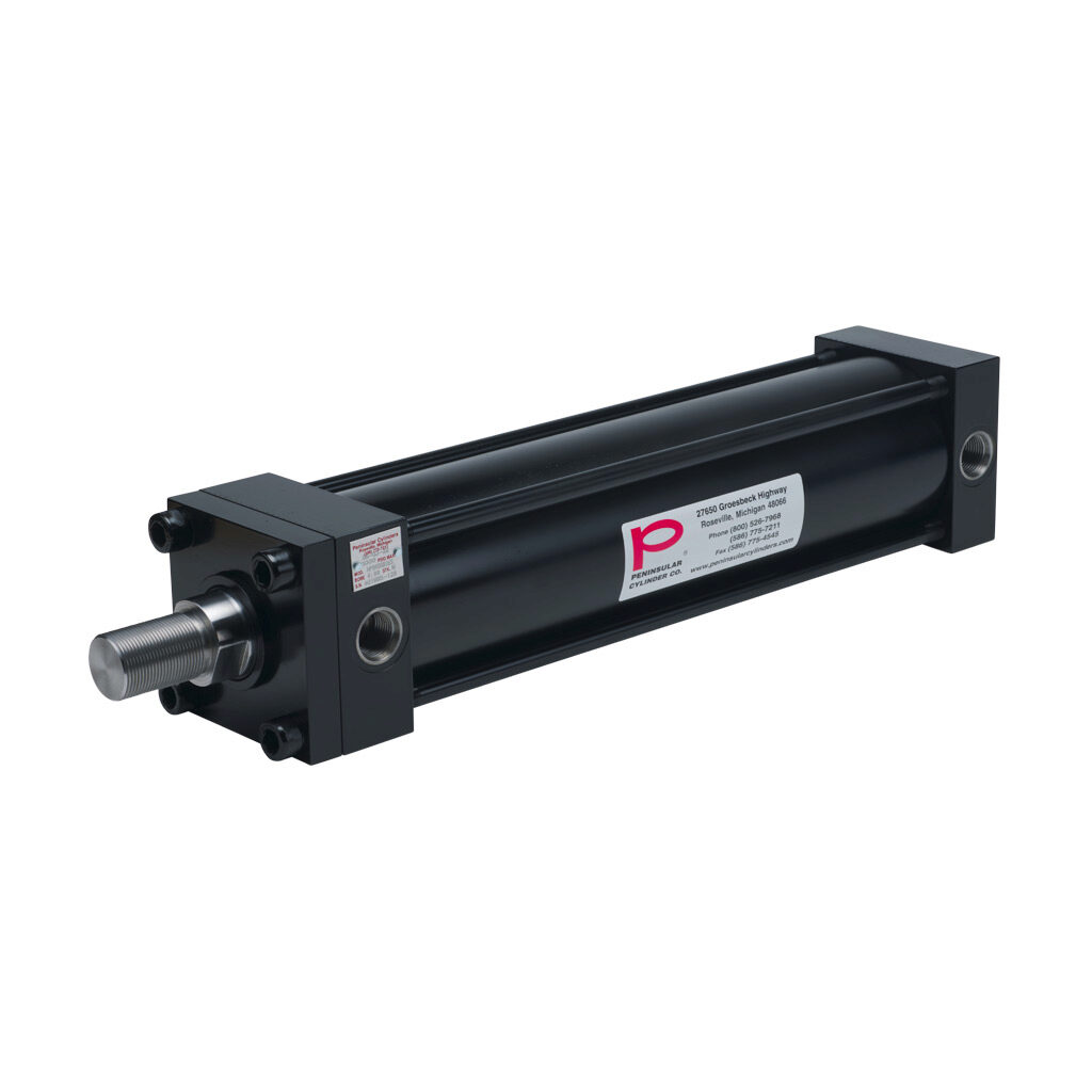 HP0400B16S - Peninsular hydraulic cylinder, NFPA tie rod, 4in bore, 2in rod diameter, 16in stroke, double acting.