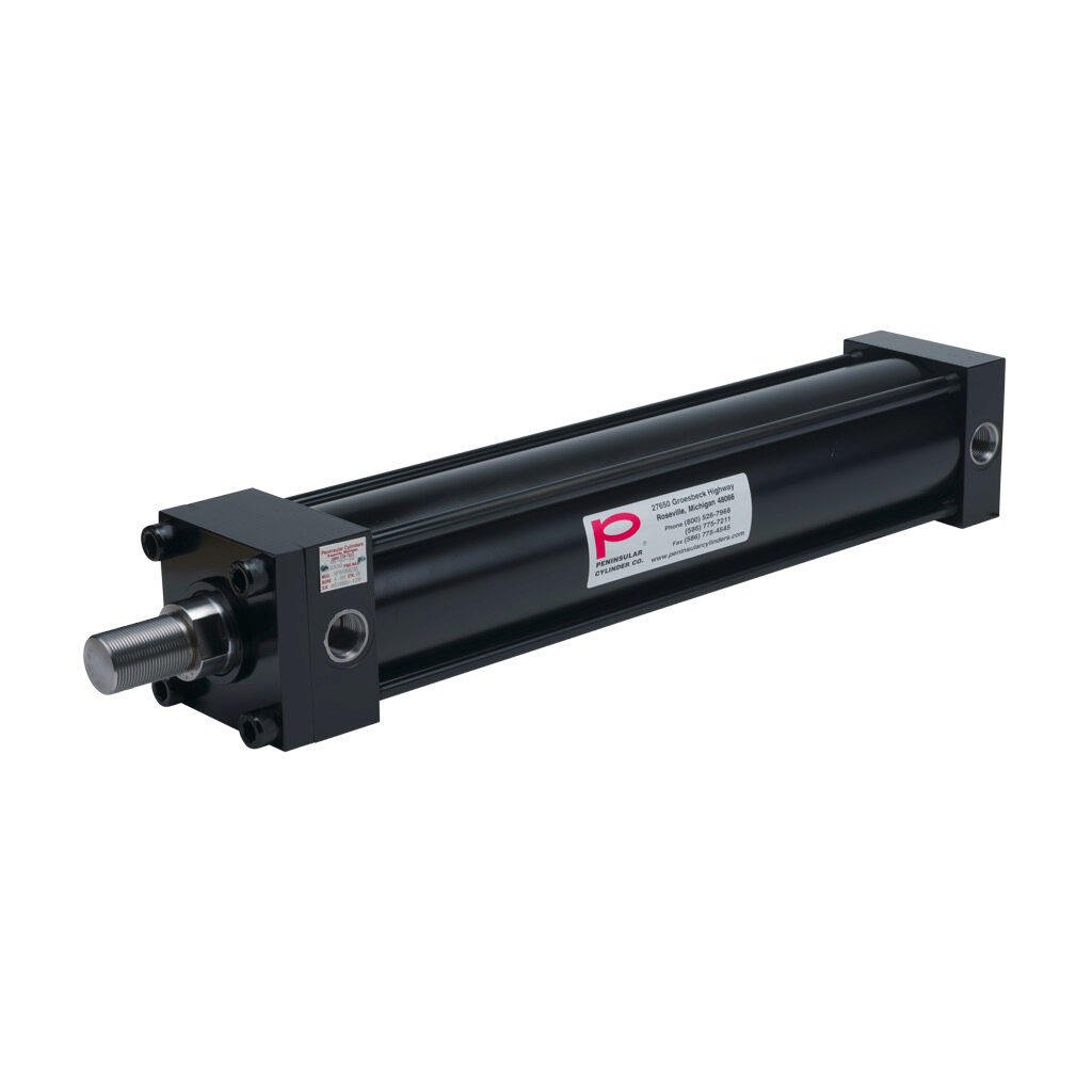HP0400B20S - Peninsular hydraulic cylinder, NFPA tie rod, 4in bore, 2in rod diameter, 20in stroke, double acting.