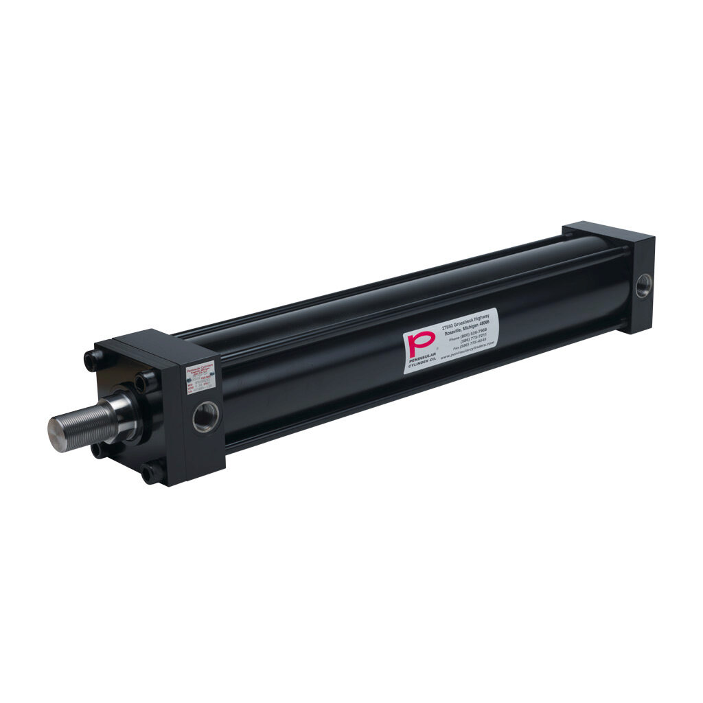 HP0400B24S - Peninsular hydraulic cylinder, NFPA tie rod, 4in bore, 2in rod diameter, 24in stroke, double acting.