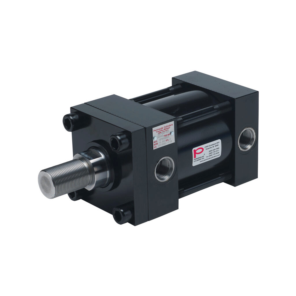 HP0400B2S - Peninsular hydraulic cylinder, NFPA tie rod, 4in bore, 2in rod diameter, 2in stroke, double acting.