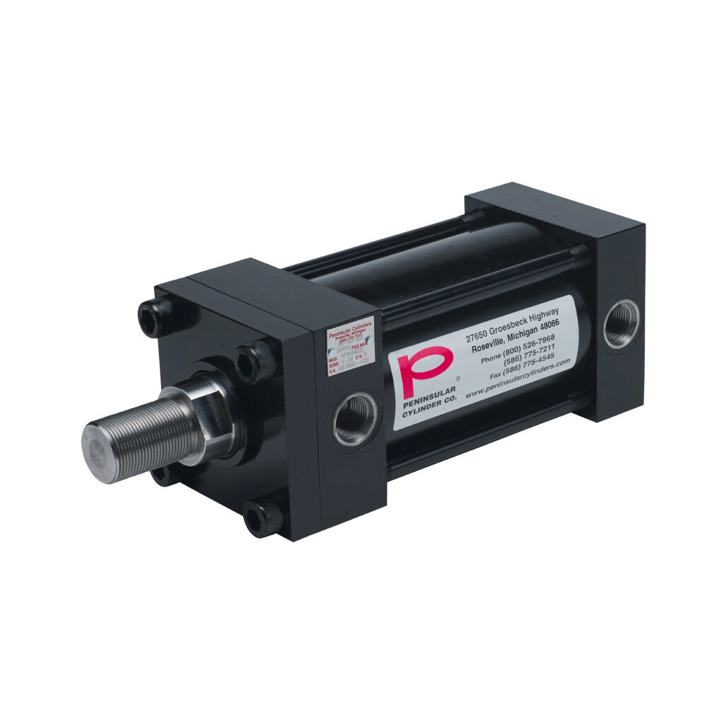 HP0400B5S - Peninsular hydraulic cylinder, NFPA tie rod, 4in bore, 2in rod diameter, 5in stroke, double acting.