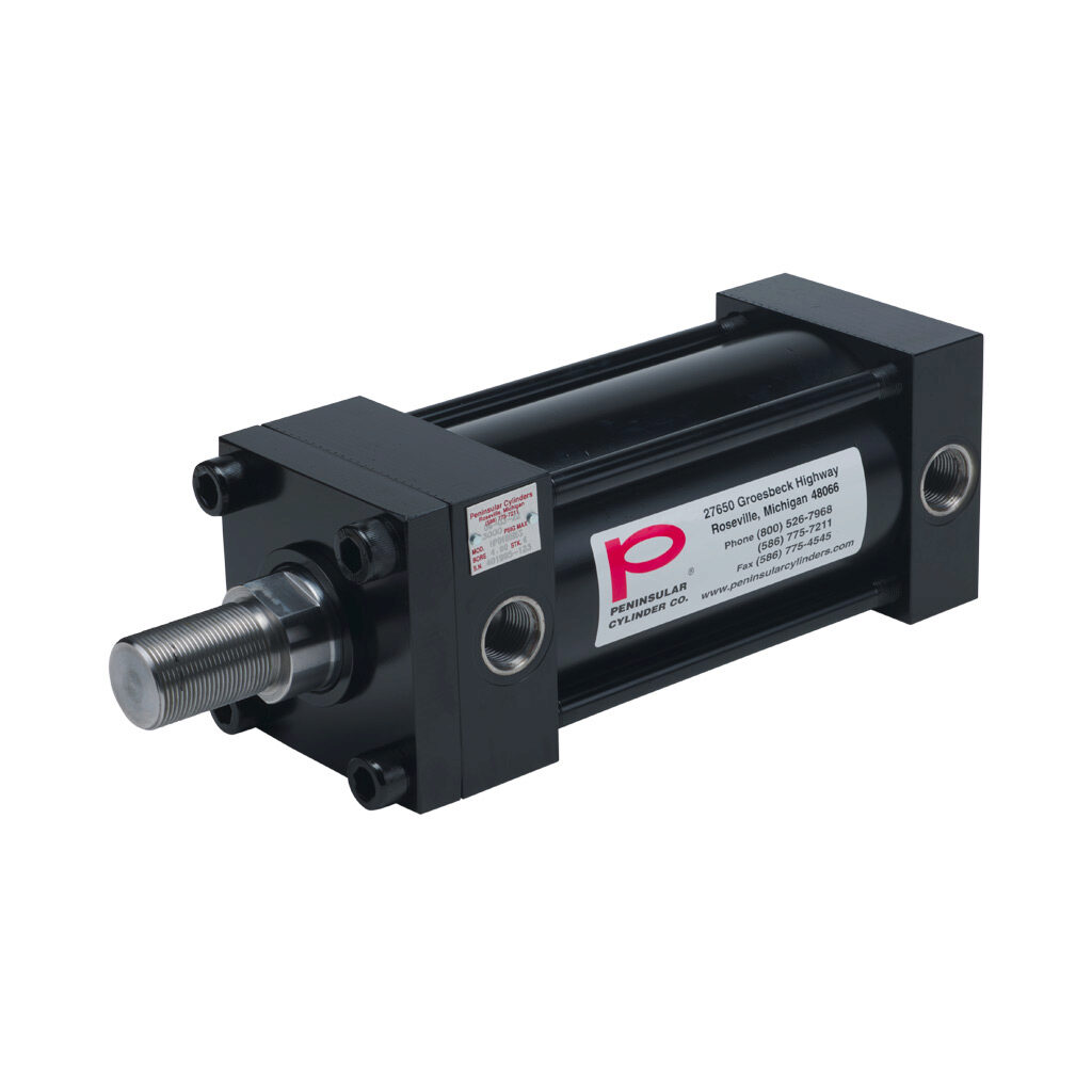 HP0400B6S - Peninsular hydraulic cylinder, NFPA tie rod, 4in bore, 2in rod diameter, 6in stroke, double acting.