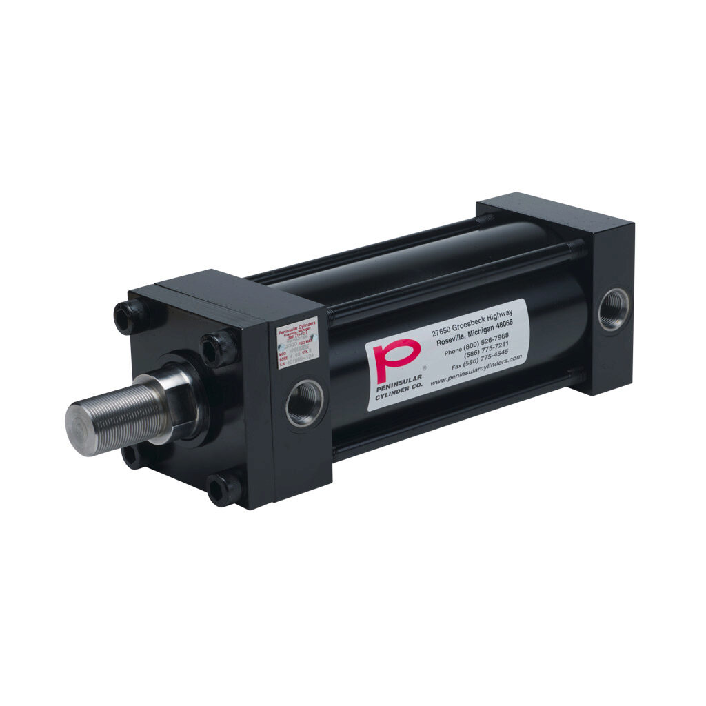 HP0400B8S - Peninsular hydraulic cylinder, NFPA tie rod, 4in bore, 2in rod diameter, 8in stroke, double acting.