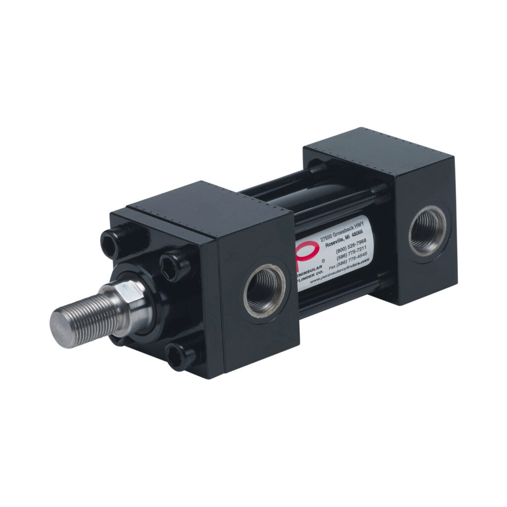 HP16150B1S - Peninsular hydraulic cylinder, NFPA tie rod, 1-1/2in bore, 1in rod diameter, 1in stroke, double acting, tapped end caps mount.