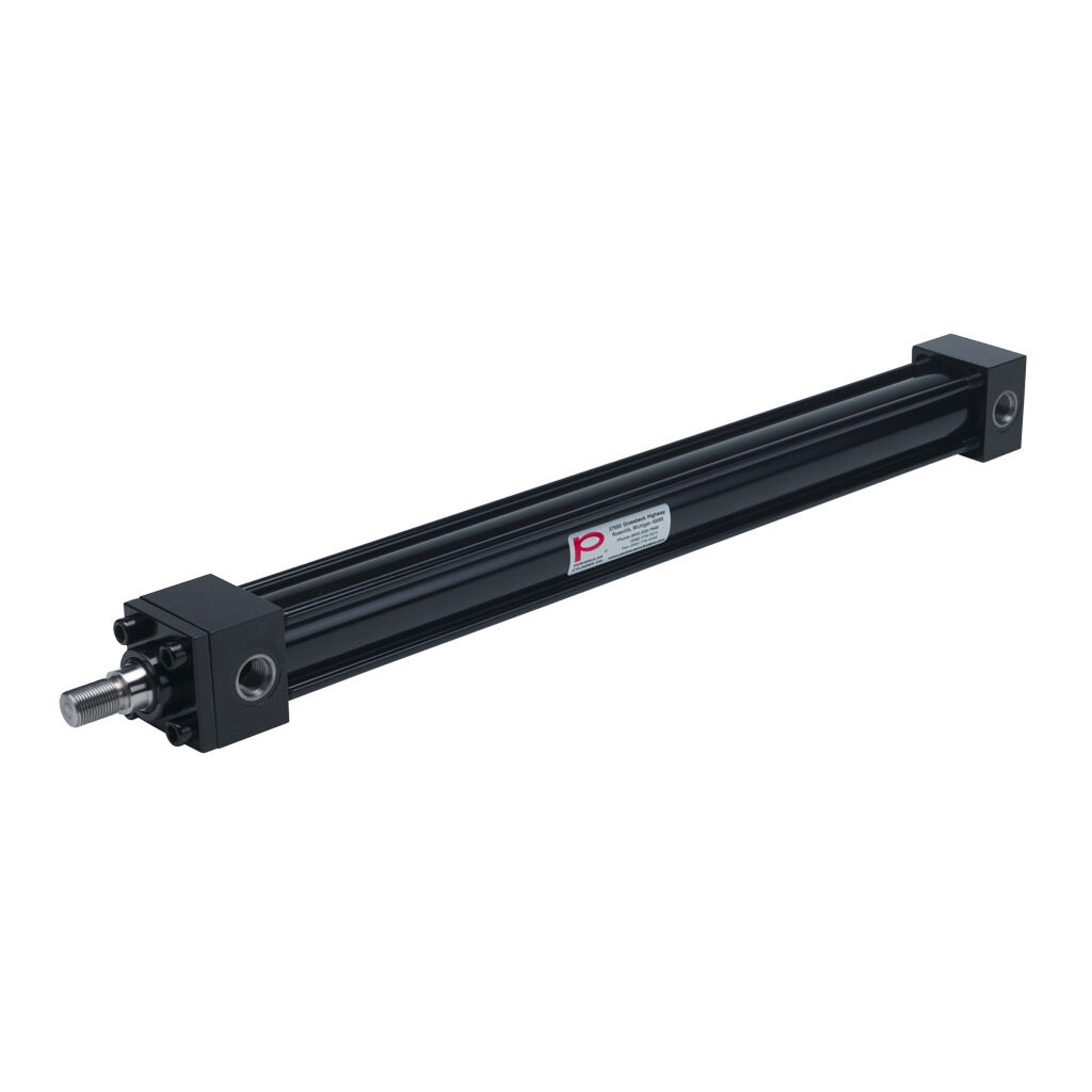 HP16150B20S - Peninsular hydraulic cylinder, NFPA tie rod, 1-1/2in bore, 1in rod diameter, 20in stroke, double acting, tapped end caps mount.