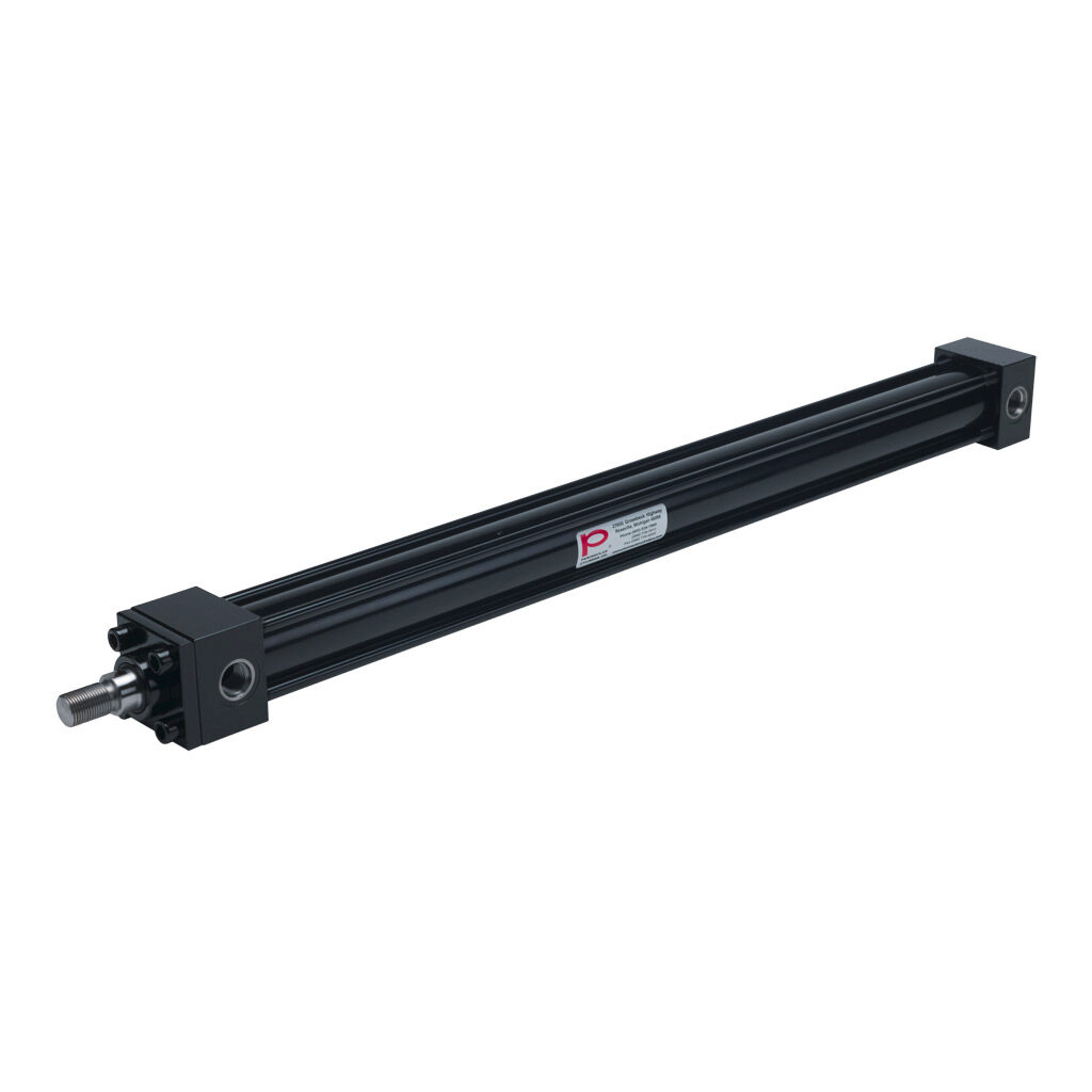 HP16150B24S - Peninsular hydraulic cylinder, NFPA tie rod, 1-1/2in bore, 1in rod diameter, 24in stroke, double acting, tapped end caps mount.