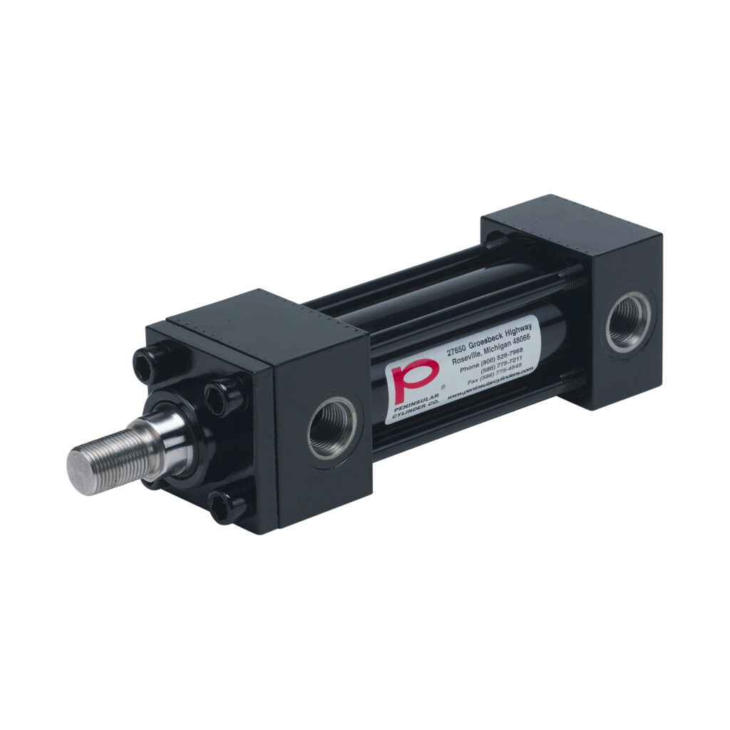 HP16150B3S - Peninsular hydraulic cylinder, NFPA tie rod, 1-1/2in bore, 1in rod diameter, 3in stroke, double acting, tapped end caps mount.