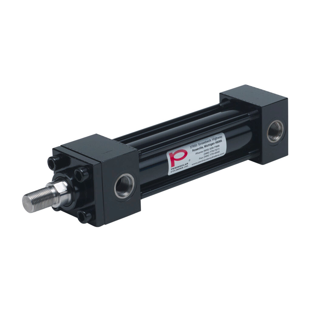 HP16150B5S - Peninsular hydraulic cylinder, NFPA tie rod, 1-1/2in bore, 1in rod diameter, 5in stroke, double acting, tapped end caps mount.